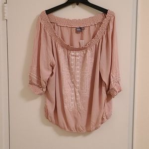 NWT Blush Off-Shoulder Blouse